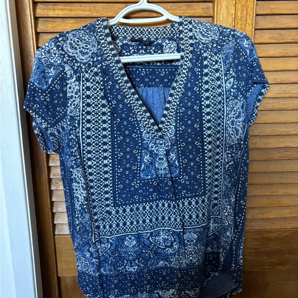 Navy Paisley Women's Blouse